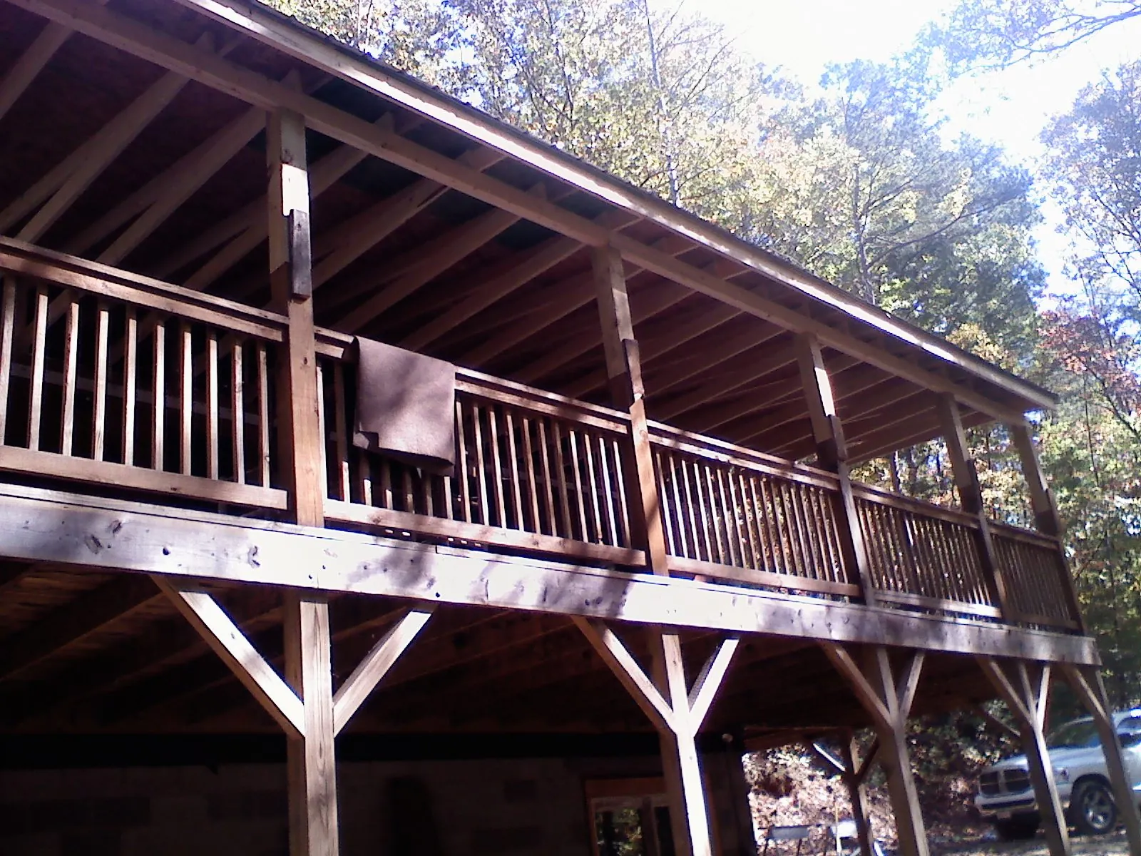Timber framing under a new elevated porch and deck — Roof Leak Repair in Saint Johns by Roofing Brothers
